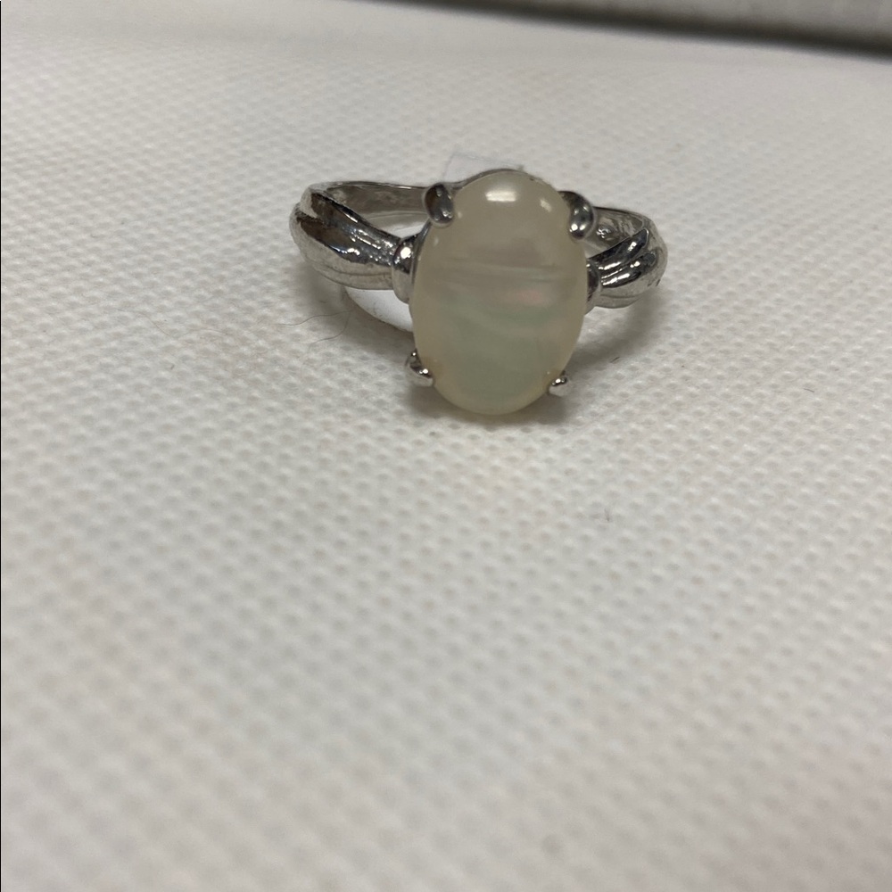 Silver Ring with White Stone